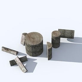 chopped wood 3D Object | FREE Artlantis Objects Download